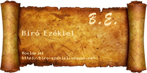 Biró Ezékiel névjegykártya